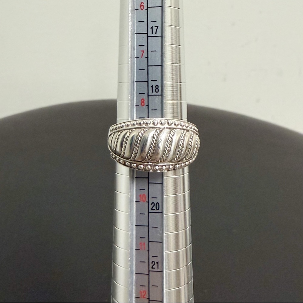 Judith Ripka Sterling Silver Rope Domed Ring Size 9